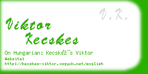 viktor kecskes business card